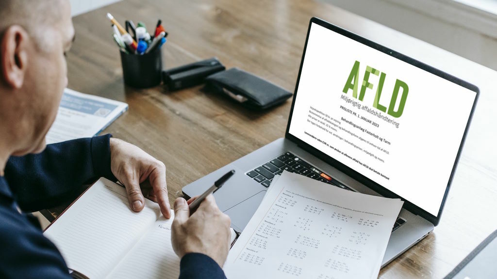 AFLD's prisliste på en computer