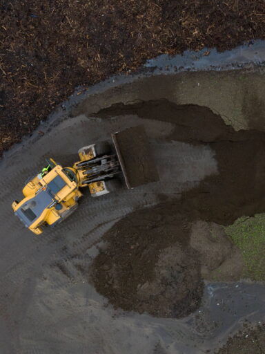 Forår på Tarm anlæg, dronefoto